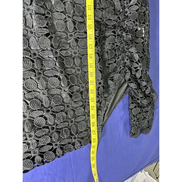 Cato Black Crochet Knit Short Sleeve Top Size 26/28 - Picture 6 of 13